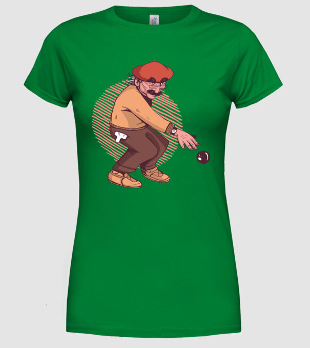 Petanque bătrân model verde pe tricou