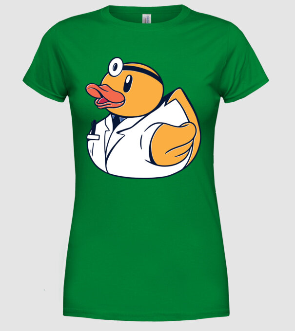 Medic Rățușcă de cauciuc model verde pe tricou