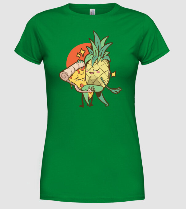 Pizza Ananas Dans model verde pe tricou
