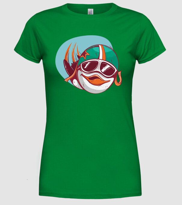Pinguin Zburător model verde pe tricou