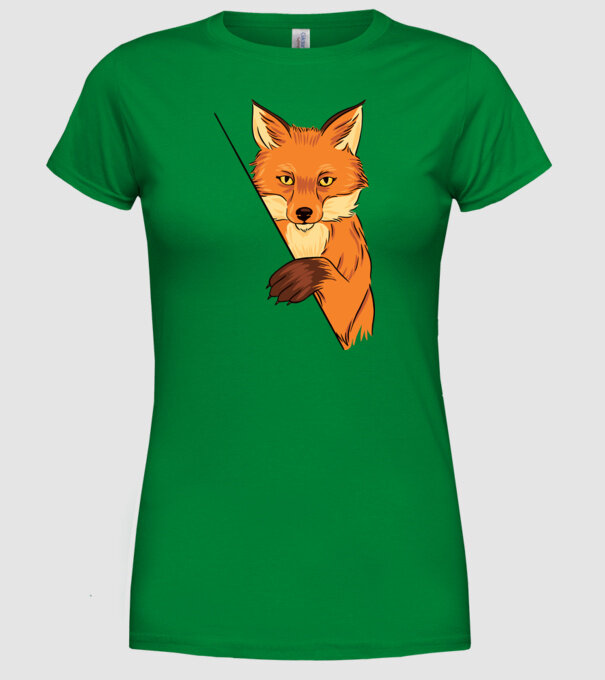 Vulpe model verde pe tricou