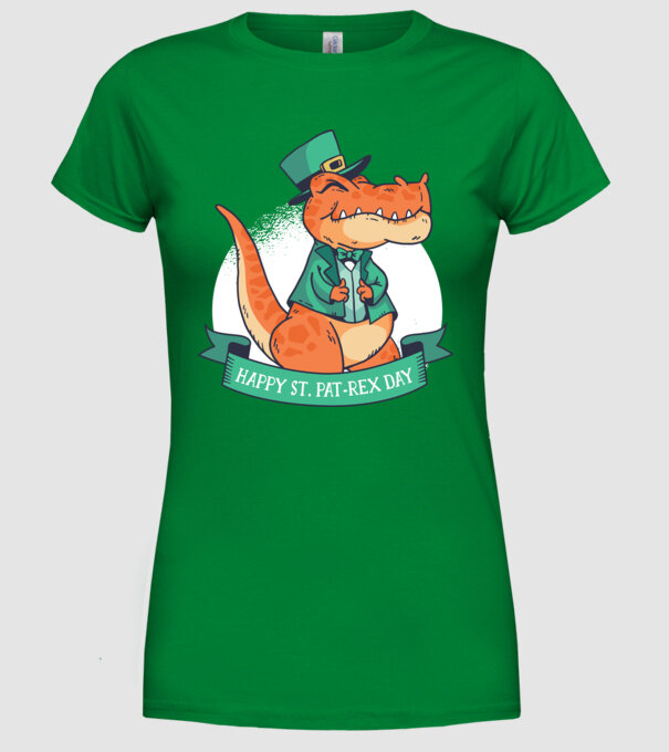 Dinozaur Sfântul Patrick model verde pe tricou