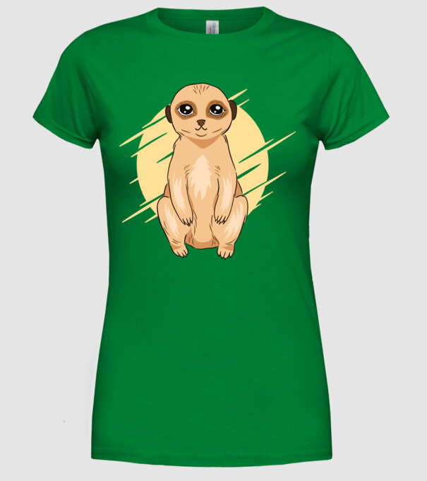 Suricată model verde pe tricou