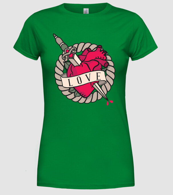 Fire and Ice model verde pe tricou