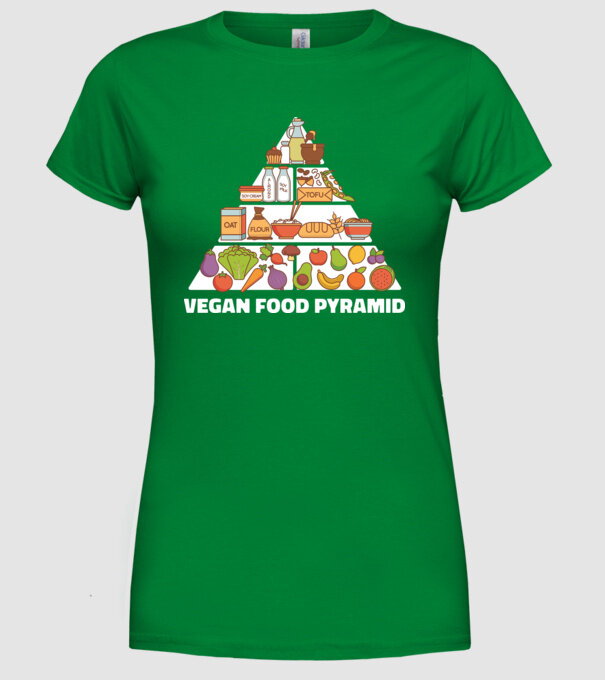 Piramidă vegan model verde pe tricou