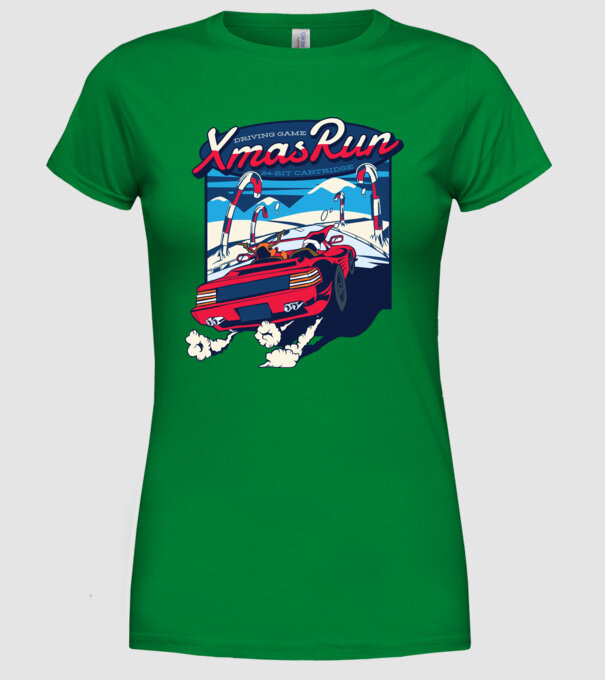 Xmas Outrun Retro Jucărie Crăciun model verde pe tricou
