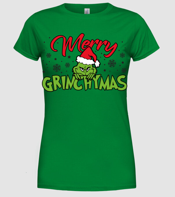 Merry Grinchymas - Grinch model verde pe tricou