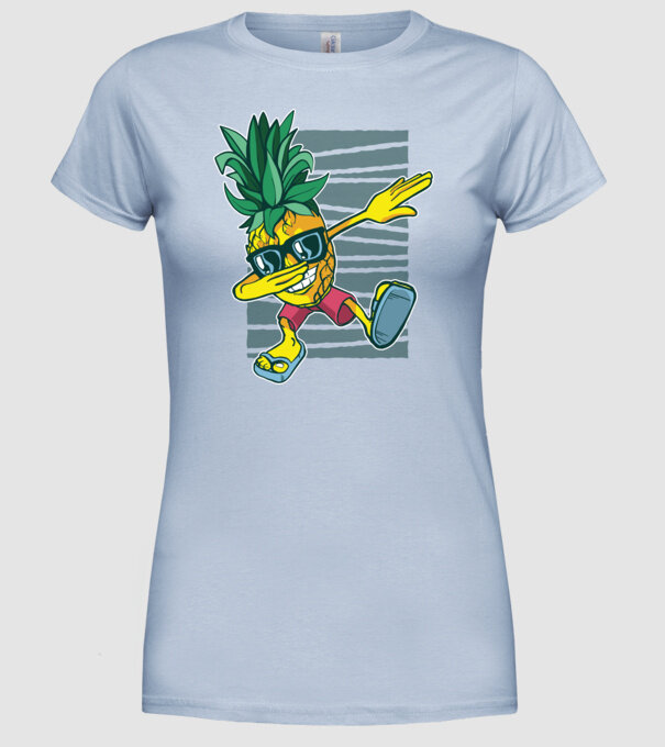 Ananas DAB dans model albastru deschis pe tricou