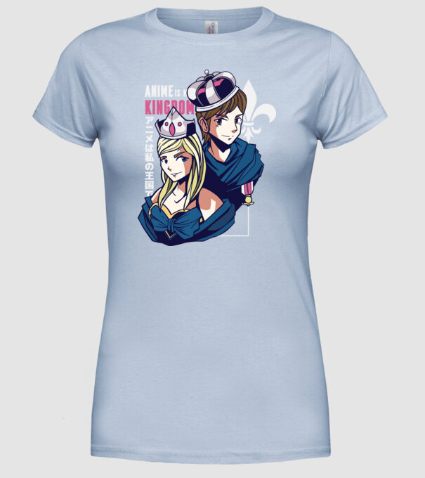 Anime este Regatul meu model albastru deschis pe tricou