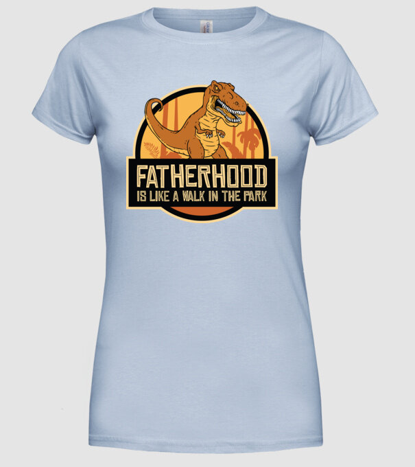 A fi tată - E ca o plimbare în Parcul Dinozaurilor model albastru deschis pe tricou