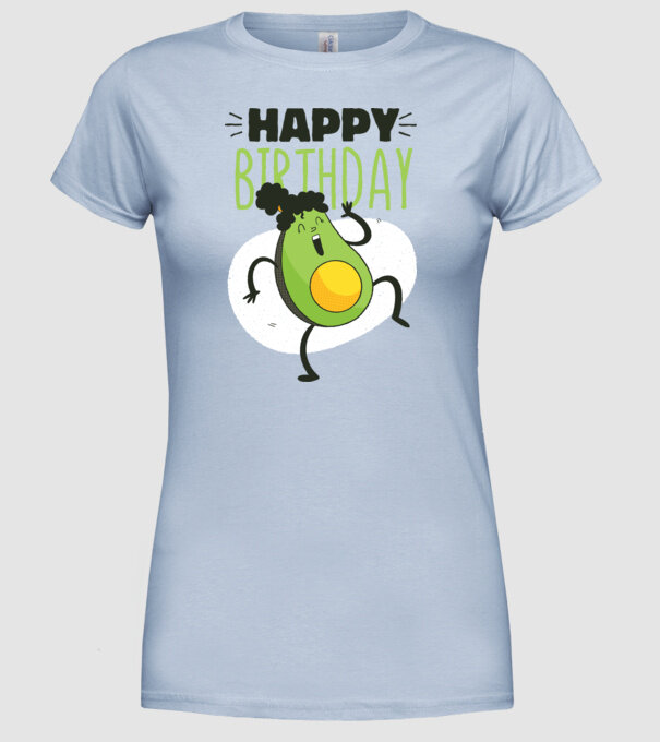 Avocado La mulți ani model albastru deschis pe tricou