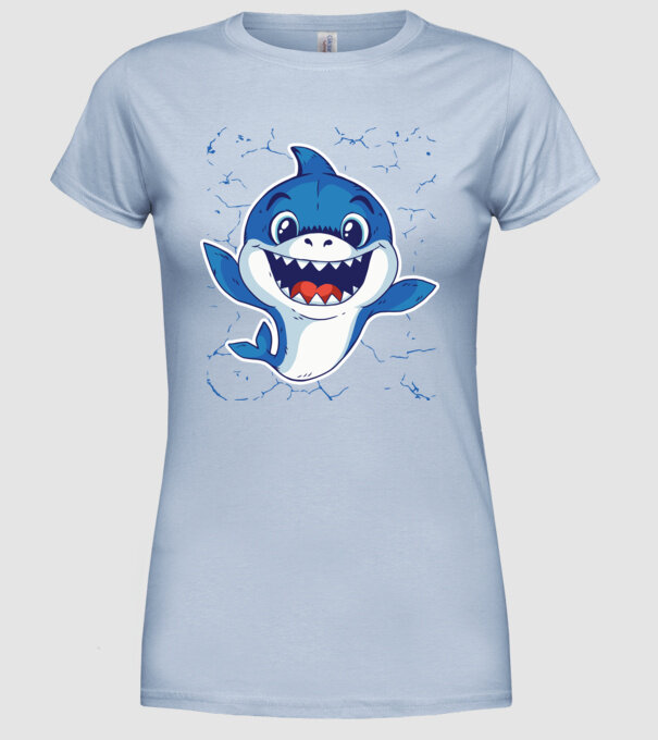 Baby Shark tricou drăguț cu rechin model albastru deschis pe tricou