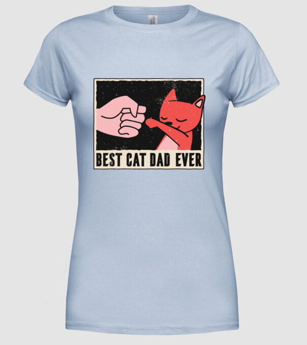 Best Cat Dad Ever - Cel mai bun stăpân de pisică model albastru deschis pe tricou
