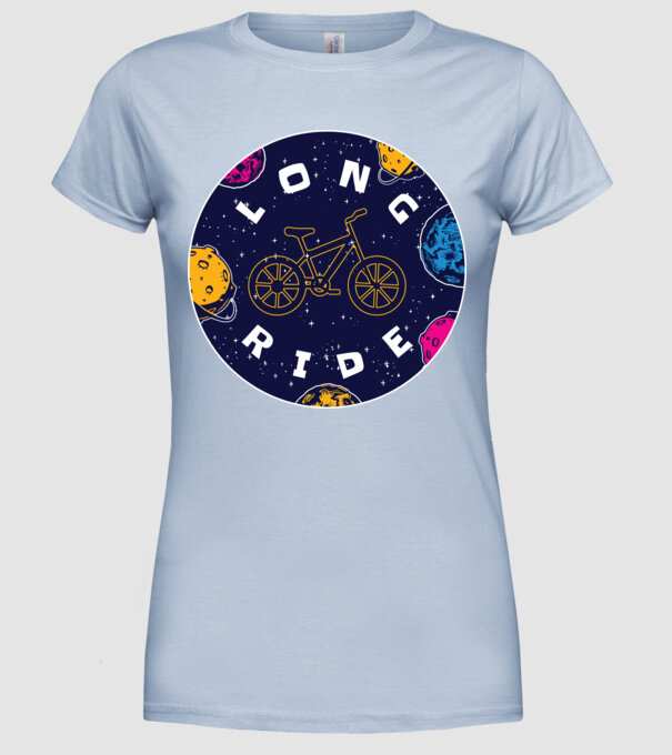 Spațiu cu bicicletă model albastru deschis pe tricou