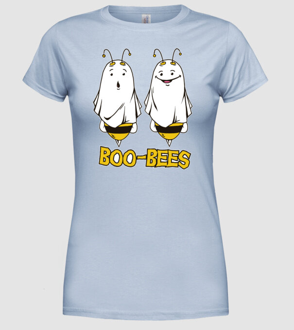 Boo Bees - Albine fantomă Halloween model albastru deschis pe tricou