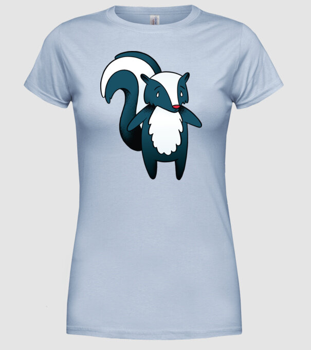 Bursuc puturos model albastru deschis pe tricou