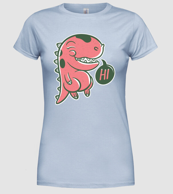 Dinozaur drăguț model albastru deschis pe tricou