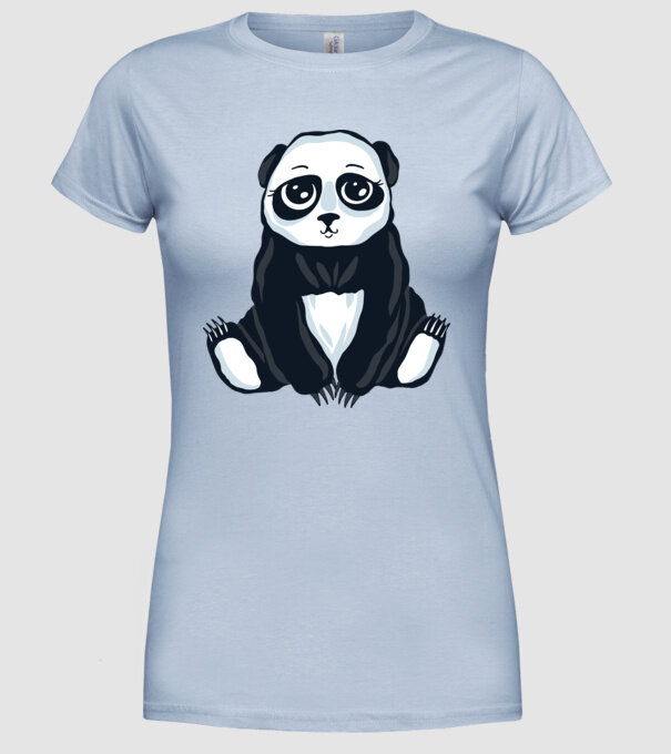 Panda drăguț model albastru deschis pe tricou