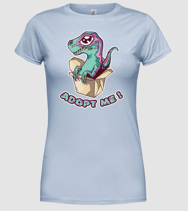 Raptor drăguț model albastru deschis pe tricou