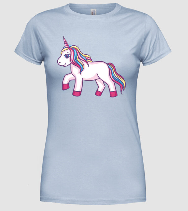 Unicorn drăguț model albastru deschis pe tricou