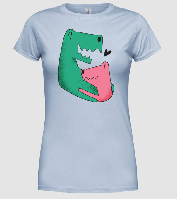 Dinozaur Tată Fiu model albastru deschis pe tricou