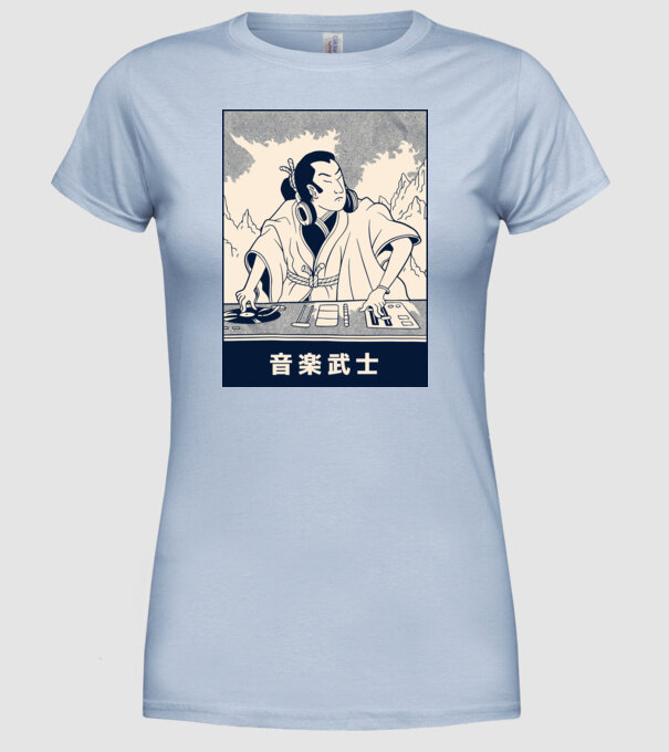 DJ Samurai model albastru deschis pe tricou