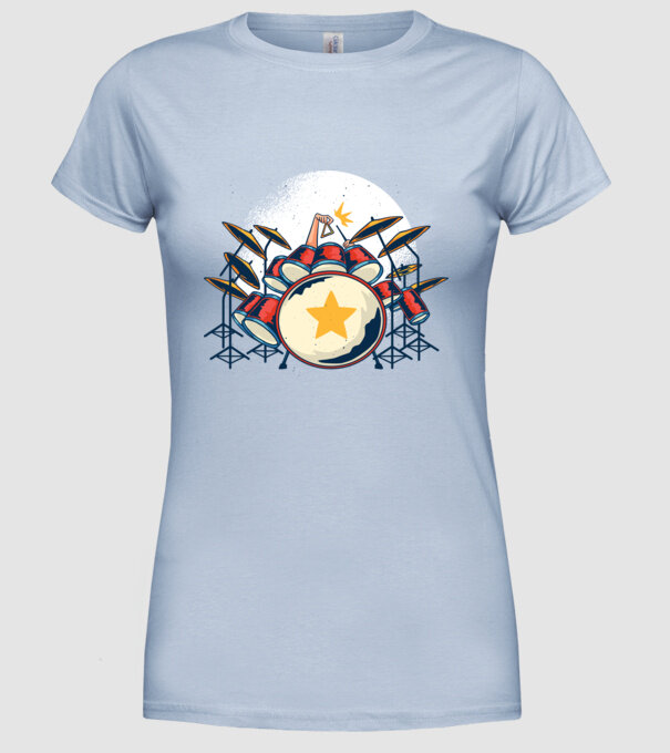 Kit de tobe model albastru deschis pe tricou