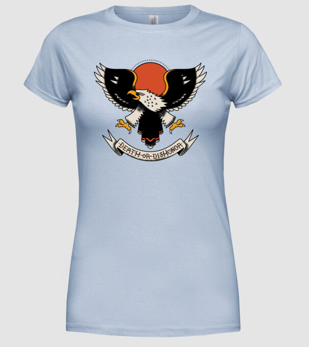 Eagle Tatuaj model albastru deschis pe tricou