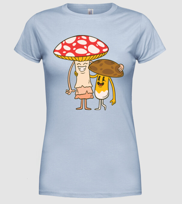 Familie Ciuperci model albastru deschis pe tricou