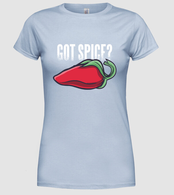 Got Spice ardei model albastru deschis pe tricou