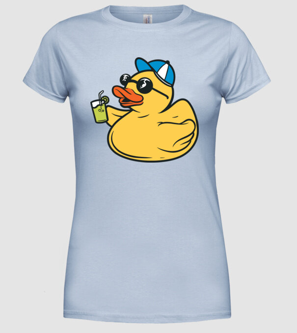 rățușcă de cauciuc Vacanță model albastru deschis pe tricou
