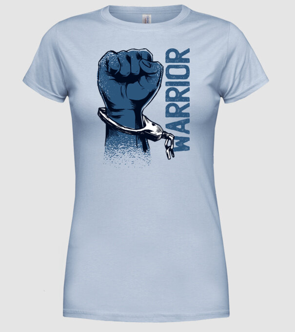 Pumn războinic model albastru deschis pe tricou