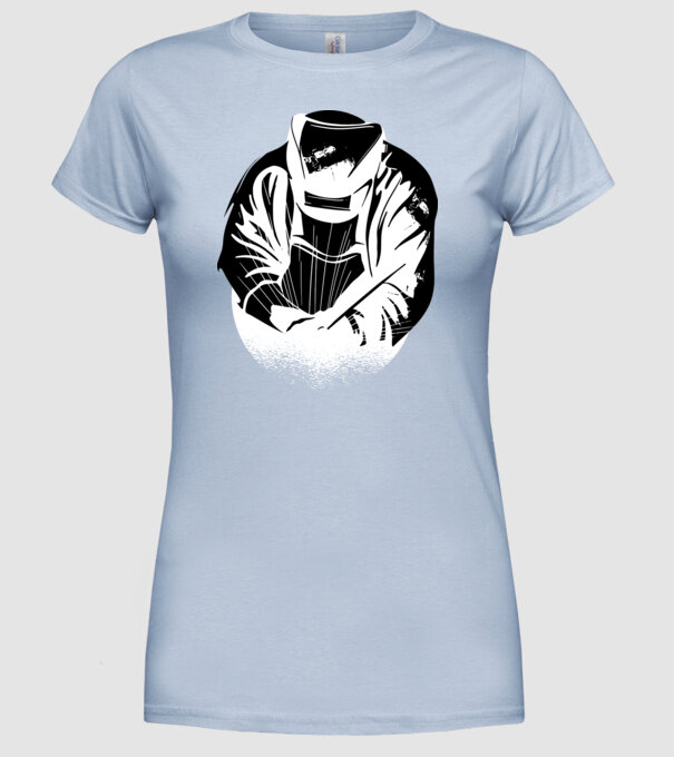 Tricou sudor model albastru deschis pe tricou