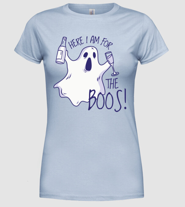 Here I am for the Boos model albastru deschis pe tricou