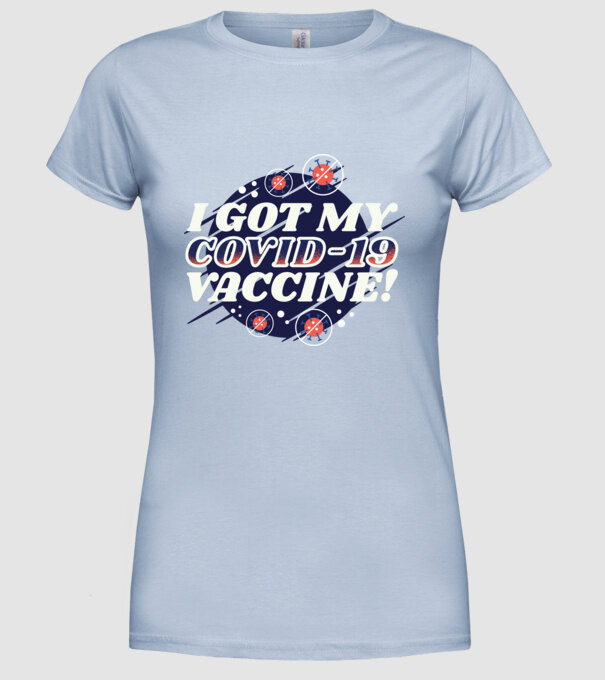 I got my Vaccine model albastru deschis pe tricou