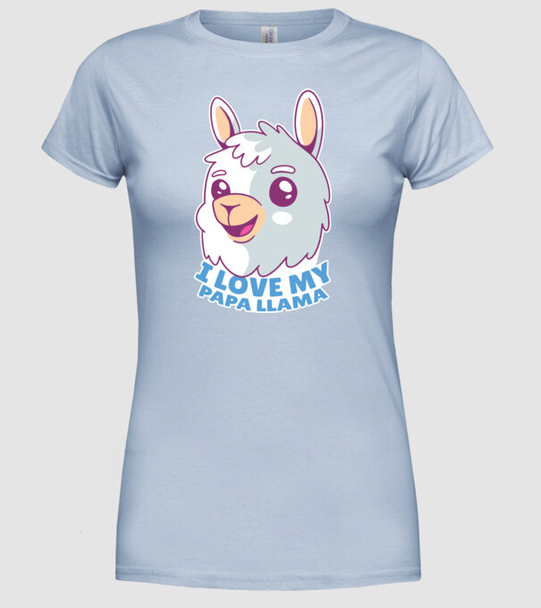 I Love My Papa Llama tricou drăguț cu lamă pentru bunicul model albastru deschis pe tricou