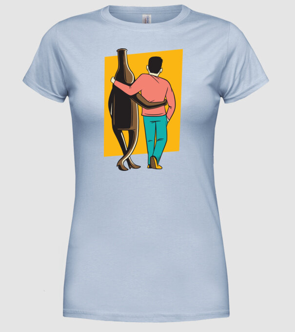 Amici de pahar model albastru deschis pe tricou