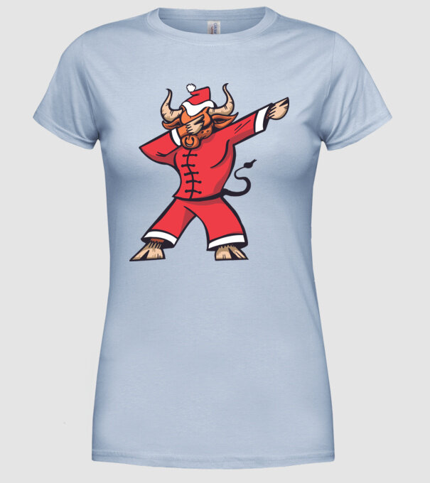 Taur de Crăciun DAB model albastru deschis pe tricou