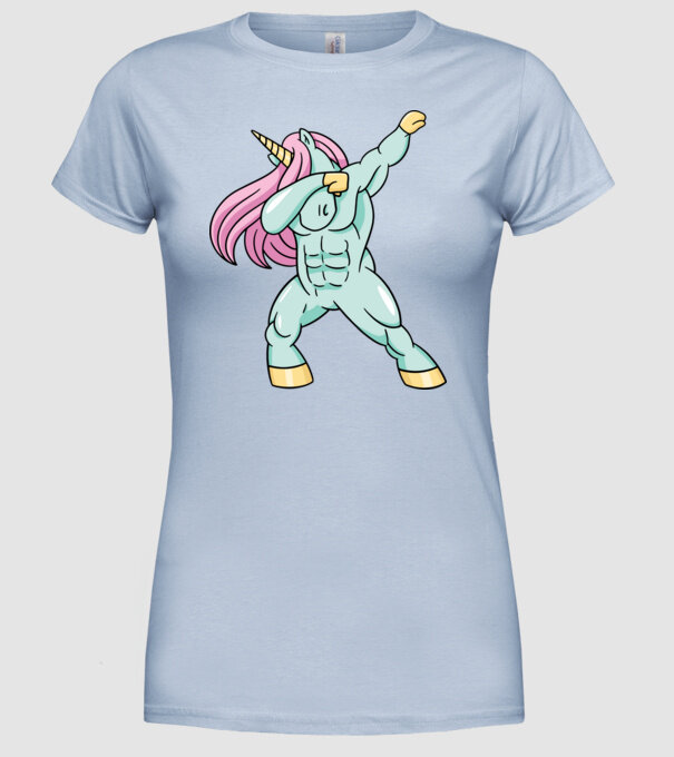 Unicorn Body Building DAB model albastru deschis pe tricou