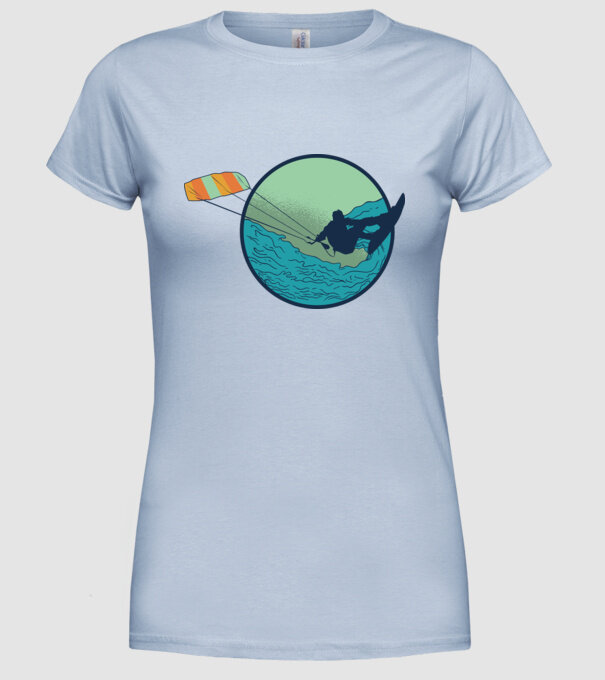 Tricou Kitesurf model albastru deschis pe tricou