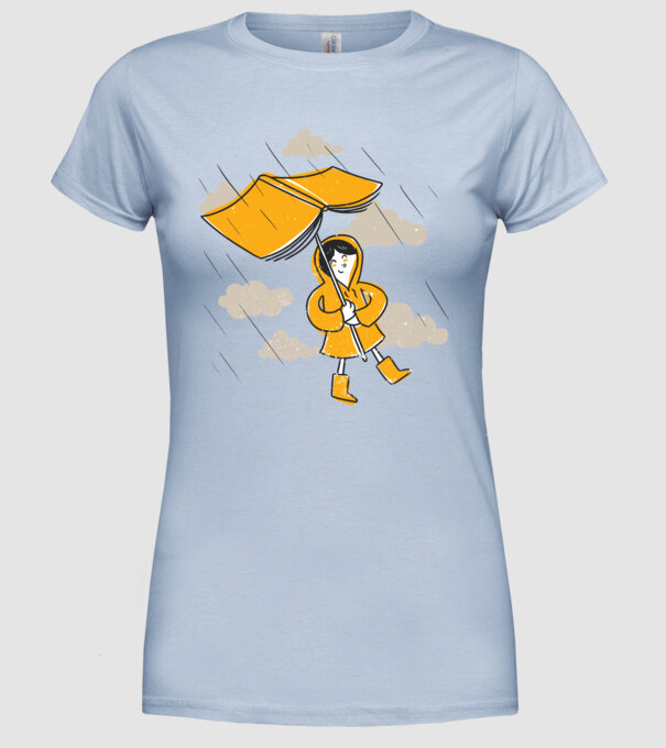 Umbrelă Carte model albastru deschis pe tricou