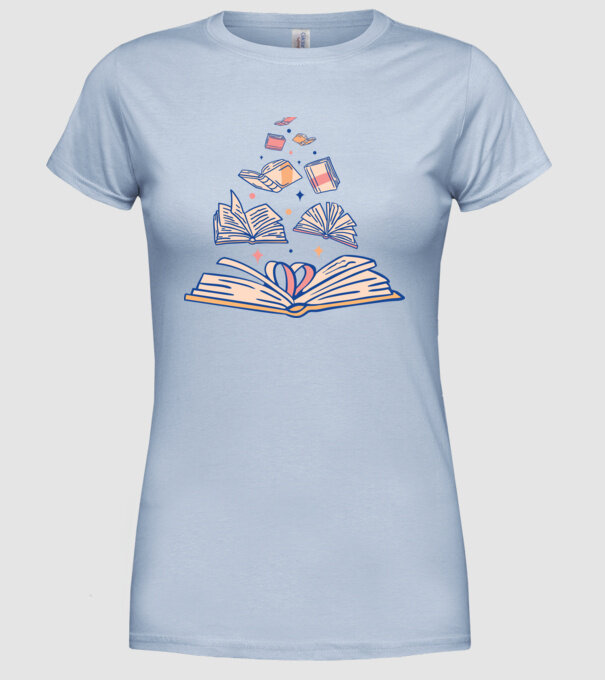 Cărți model albastru deschis pe tricou