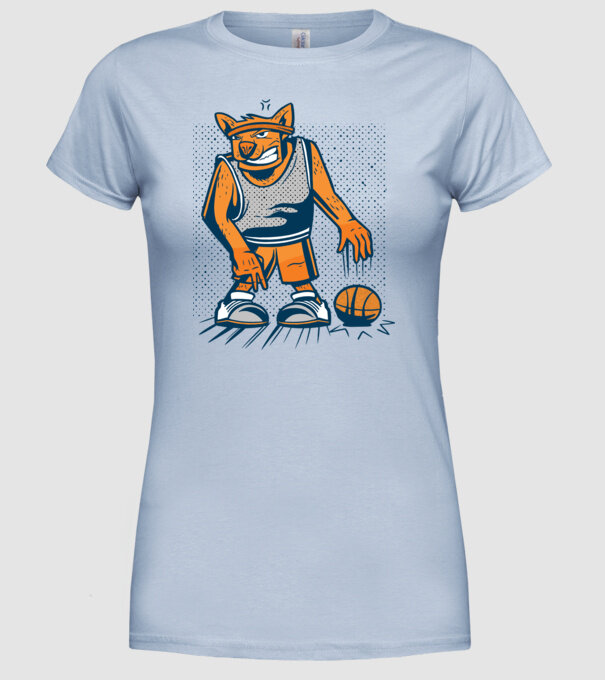 câine baschetbalist model albastru deschis pe tricou