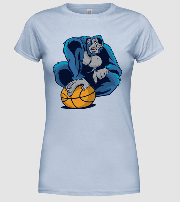 Gorilă Baschet model albastru deschis pe tricou