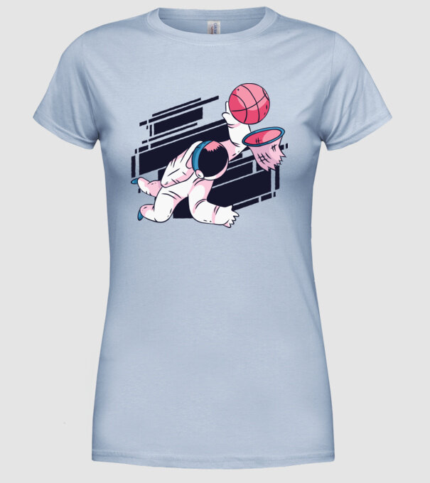 Astronaut Baschetbalist model albastru deschis pe tricou