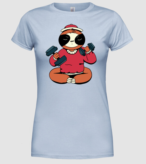 Antrenament Leneș model albastru deschis pe tricou