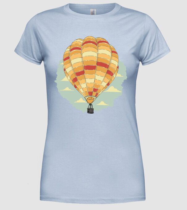 Aerostat model albastru deschis pe tricou