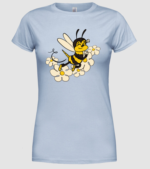 Albină Floare model albastru deschis pe tricou
