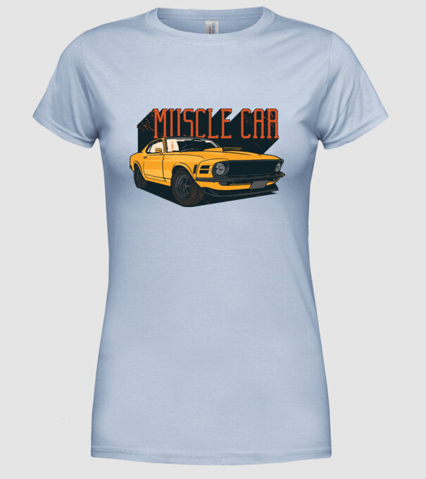 Mașină sport cool model albastru deschis pe tricou