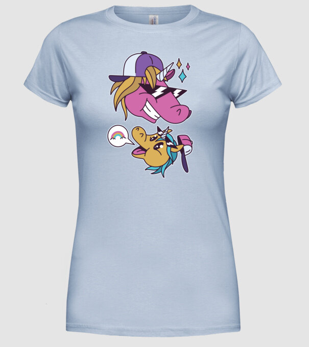 Unicorni cool model albastru deschis pe tricou